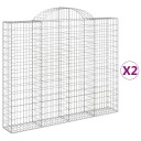 vidaXL Gabionkurver buede 2 stk 200x30x160/180 cm galvanisert jern