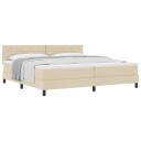  Box Spring Seng med Madrass Krem 200x200 cm Stoff