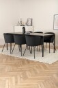 Venture Home   Spisegruppe Pelle med 6 Berit spisestoler   Svart