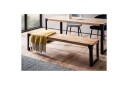 Spisestuebenk Wohnling massivt tre industriell stil med metallbein 140 cm   140 cm