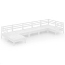 vidaXL Hagesofagruppe 7 deler hvit heltre furu