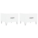  Salongbord 2 stk hvit 50x50x40 cm konstruert tre 8720845428426