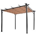 Justerbar Pergola Lysthus 3x4m Grå/Brun Aluminium
