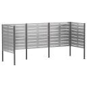 vidaXL Skjerm for søppeldunk 249 x 85 x 113 cm Galvanisert stål Sølv