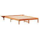  Sengestamme med Sidebord Vokset Brun 140 x 210 cm Massiv furu