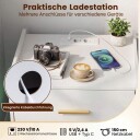 Nattbord med LED ladestasjon 2 skuffer hvit
