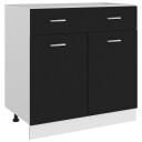 vidaXL Bunnskap med skuff svart 80x46x81,5 cm sponplate