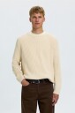Selected Slmbraun Knit Rib Crew Neck Noos   Cream   S
