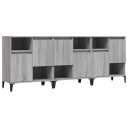 vidaXL Skjenker 3 stk grå sonoma 60x35x70 cm konstruert tre