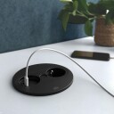 Rutab Stikkontakt 946.104 Rund, USB A/C, Avtakbart Lokk Svart
