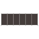 vidaXL Romdeler med 6 paneler brun 520x180 cm stoff