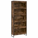  Bokskap 2 pcs Røyk Eik 80 x 30 x 155 cm Konstruert tre