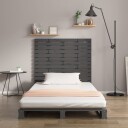 vidaXL Veggmontert sengegavl grå 81x3x91,5 cm heltre furu