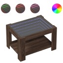  Salongbord med LED brun eik 73x53x45 cm konstruert tre 847552