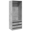  Garderobe betonggrå 80x50x200 cm konstruert tre
