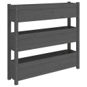 vidaXL Plantekasse grå 112x25x104,5 cm heltre furu