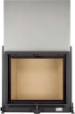 Brunner 7590 svart peisinnsats med et glass  rett vegg
