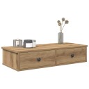  Vegghylle med skuffer artisian eik 80x31x17 cm konstruert tre 8721158649898