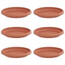 vidaXL Rundt Blomsterbrett 6 pcs Klinker Rød Ø 14 x 2 cm Plast