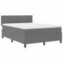  Box Spring Seng med Madrass Lys Grå 140x200 cm Kordfløyel