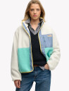 Superdry Colour Block Fleece Jacket   White   14