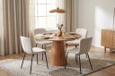 Siena spisegruppe rund 110 cm eik med 4 Katy spisestoler - Eik