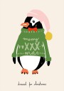 Dressed up for Christmas Festive Penguin Poster Plakat / 40x50cm