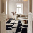 Ryetepper   Marvao Natural Cotton Shaggy offwhite/svart Størrelse: 130 x 190 cm