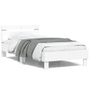  Sengeramme med hodegavl hvit 100x200 cm konstruert tre 8721012238763