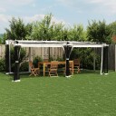  Paviljong med nettingvegger kremhvit 6x3 m stål 4003914
