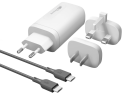 GP 65W GaN USB-C Vegglader med Hurtiglading, Hvit