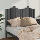 vidaXL Sengegavl grå 126x4x110 cm heltre furu