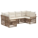 vidaXL Hagesofa Set 6 stk. 6-Antall seter Beige polyrotting