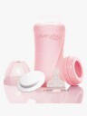 Everyday Baby Glass Baby Bottle Healthy + Rose Pink 240Ml - Pink - 240 ml