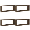 vidaXL Vegghyller kube 4 stk brun eik 60x15x23 cm konstruert tre