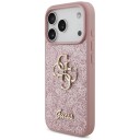 Guess Fixed Glitter 4G Mobildeksel til iPhone 17 Pro / 18 Pro - Rosa