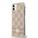 DKNY MagSafe-etui i rosa for iPhone 11/Xr med rutete mønster