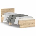vidaXL Sengeramme med hodegavl sonoma eik 90x200 cm konstruert tre 8721012239760