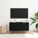  TV Veggskap Svart Eik 100x30x41 cm Konstruert Tre