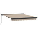Manuell Uttrekkbar Markise Beige 300x250 cm  Markiseerstatningsstoff for 3x2.5 m ramme beige