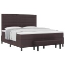  Box Spring Seng med Madrass & Benk Mørk Brun 180x200 cm Stoff