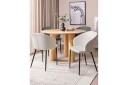 Matsalsstol Beliani Mason set om 2 Beige-Svart Ljusbeige -