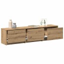  TV skap med LED lamper Kunstnerisk Eik 162 x 34 x 40 cm