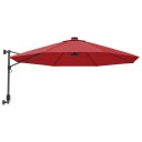 vidaXL Veggmontert parasoll lyserød 290 cm