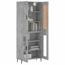 vidaXL Highboard betong grå 69,5x34x180 cm konstruert tre 8720845490591