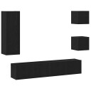  TV kabinett 5 pcs Svart eik 160 x 30 x 30.5 cm Konstruert tre