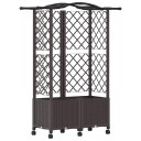 vidaXL Hevet Bed med Trellis og Tak Brun 122 x 40 x 144 cm PP