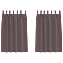  Gardiner med gardiner 2 pcs Mørkebrun 175x140cm Polyester