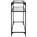  Konsollbord med gjennomsiktig glassplate 98x35x81 cm stål 846026