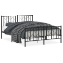 vidaXL Sengeramme i metall med hode- og fotgavl svart 135x190 cm 8721012249875